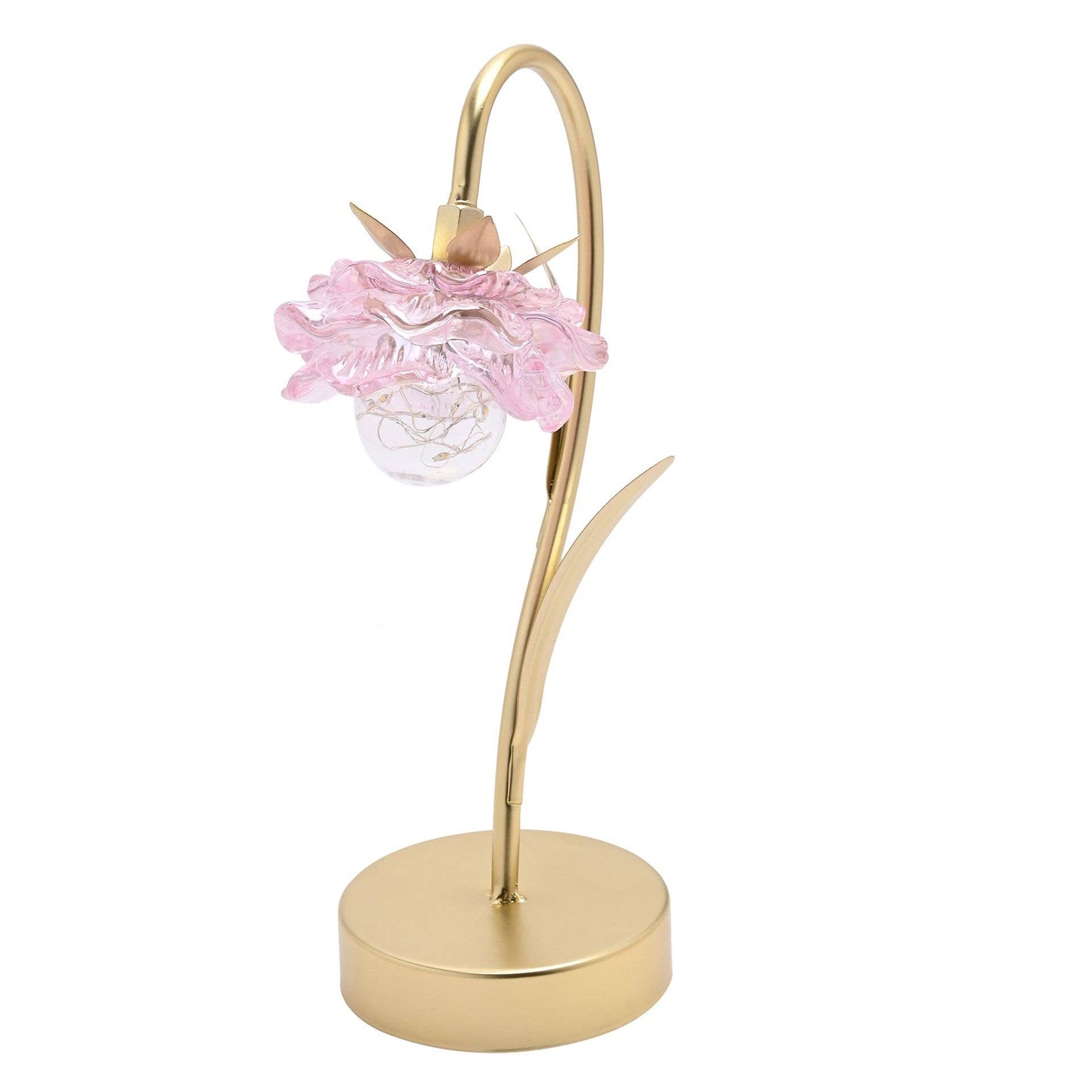 Lampe LED fleur en verre