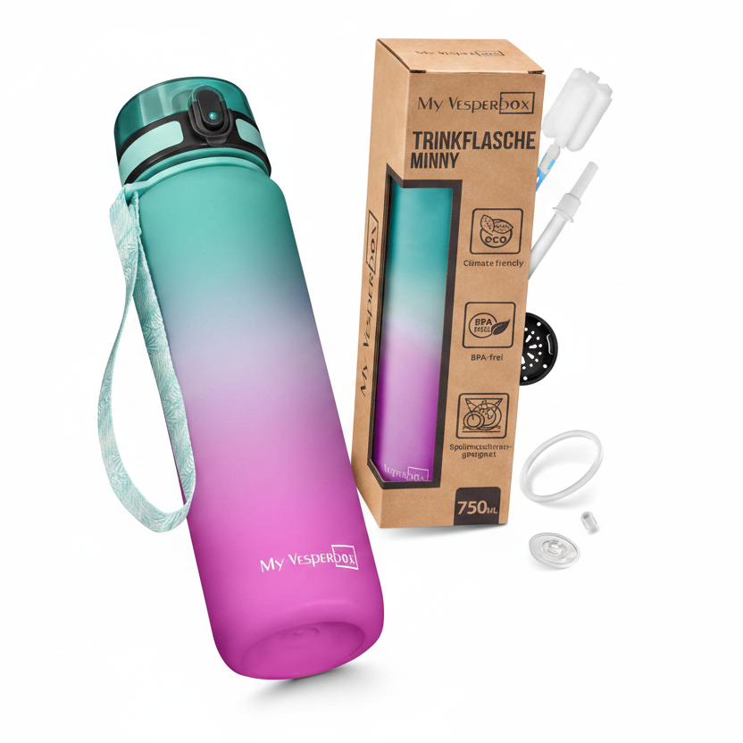Gourde 750ml - Rose & Vert