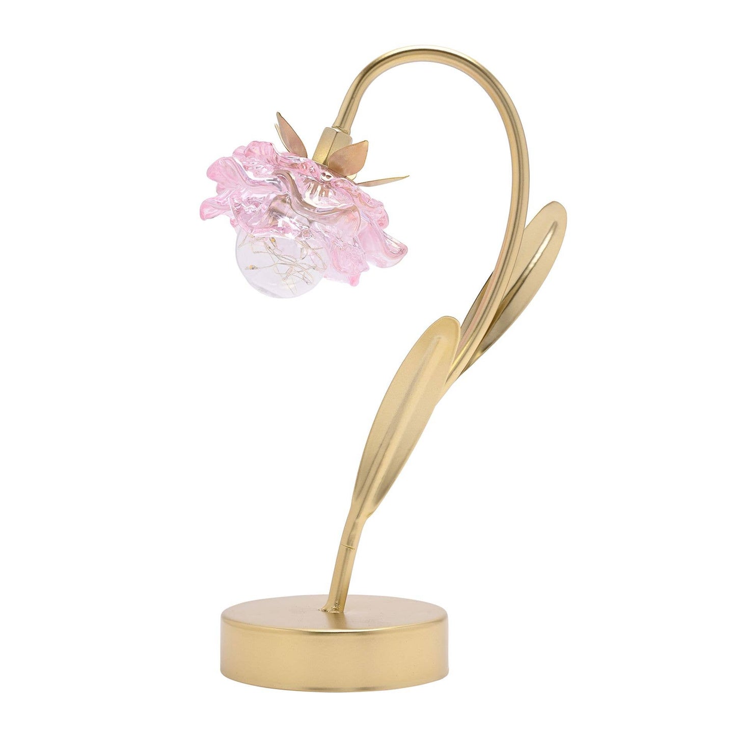 Lampe LED fleur en verre
